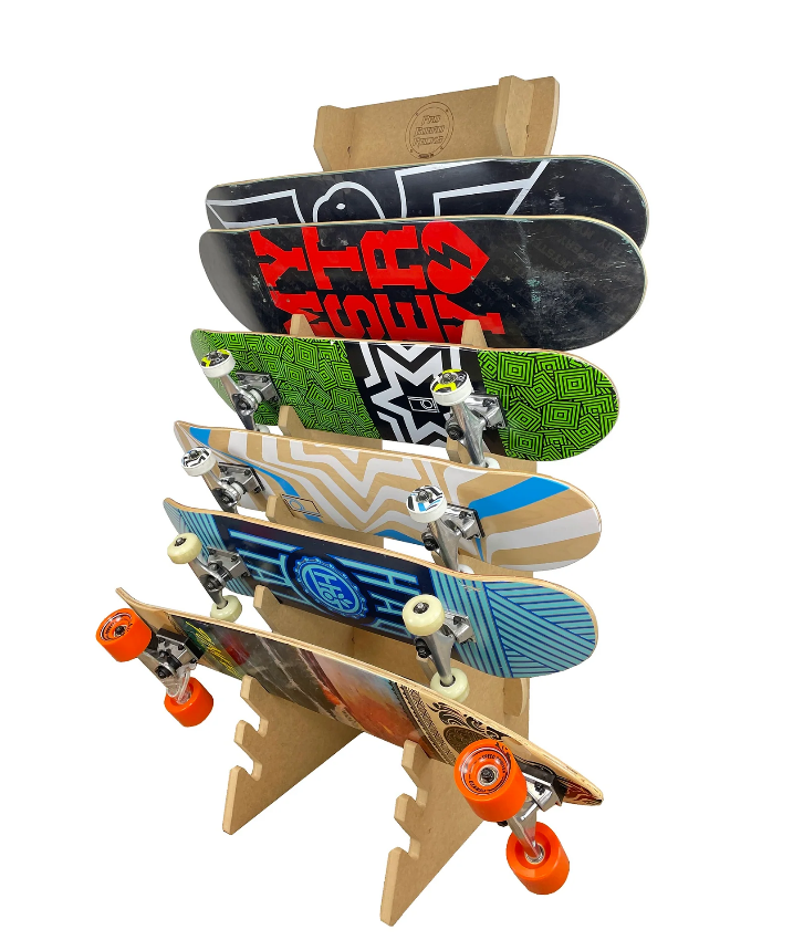 Apache Customized Modern Wooden Powder Coated Storage Display Rack with Easy Assembly for Skateboard/Snowboard Floor Stand Store — view 2