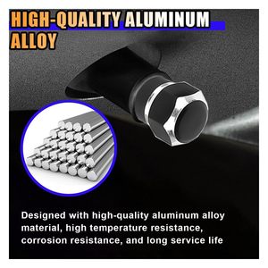 Capuchon de valve en alliage d'aluminium, grand hexagonal rouge, pour pneu de voiture, anti-fuite - Product Image 5