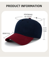 Gorra de Béisbol Unisex de Alta Calidad, 6 Paneles, 100% Algodón, Logotipo Bordado en 3D Personalizado, Visera Curva de Dos Tonos, Gorras de Béisbol al por Mayor para Hombre