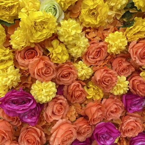 Panel de Pared de Flores Artificiales con Base de Tela 5D, Diseño Degradado, para Decoración de Bodas, Fotografía, Transmisiones en Vivo y Eventos, Personalizable, Venta al Por Mayor - Product Image 3