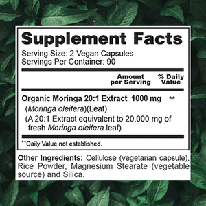 Cápsulas de Extracto de Moringa Natural de Fábrica OEM, Equilibran <span class=keywords><strong>el</strong></span> <span class=keywords><strong>Sistema</strong></span> Inmunológico <span class=keywords><strong>para</strong></span> Adultos, Ricas en Nutrientes, Suplemento Herbal - Product Image 2