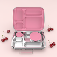 Boîte à lunch bento Aohea grande capacité en acier inoxydable, 3 compartiments, anti-fuite, sans BPA, pour l'école et le bureau
