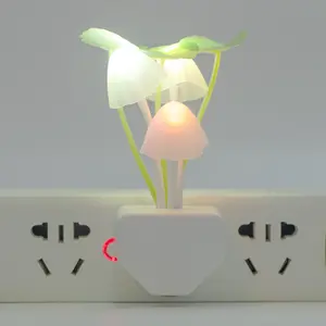 Мини Беспроводная дешевая светодиодная прикроватная ночная лампа с сенсором грибов