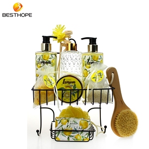 Personnalisé parfum de citron pour le bain et le corps fonctionne brume corporelle fer étagère 9 pc set de bain <span class=keywords><strong>spa</strong></span> - Product Image 1