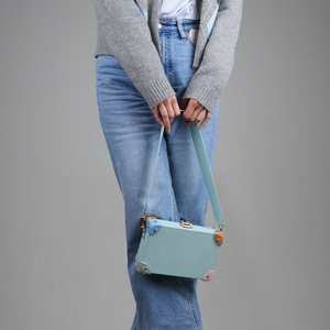 <span class=keywords><strong>Borsa</strong></span> a Mano in Vera Pelle per <span class=keywords><strong>Donna</strong></span>, Mini Organizer Stile Baule Vintage, <span class=keywords><strong>Borsa</strong></span> a Tracolla - Product Image 4