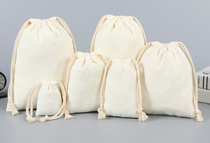 Sacs de protection en toile de coton épaisse de luxe en stock pour casquettes, chaussures, vêtements, avec logo personnalisé imprimé, <span class=keywords><strong>emballage</strong></span> <span class=keywords><strong>cadeau</strong></span> à cordon - Product Image 5