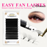 Abonnie Lashes Vente en gros Easy Fan Plateaux d'extension de cils Cachemire noir mat Easy Fan Extensions de cils Soft Easy Fan Lashes 003