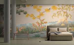 Decoración de Hogar de Lujo, Mural de Pared Personalizable con Diseño Vintage de Bosque Otoñal, Decoración de Pared con Paisaje de Árboles de Arce Marrón Cálido, Alta Reproducción de Color - Product Image 6