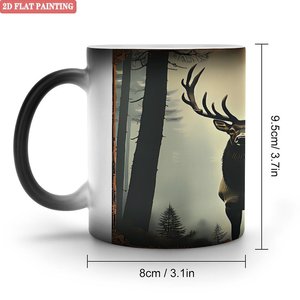 Tasse en céramique noire givrée de 11oz, tasse magique à couleur changeante à la chaleur, pour voyage d'affaires, Portable et légère - Product Image 1