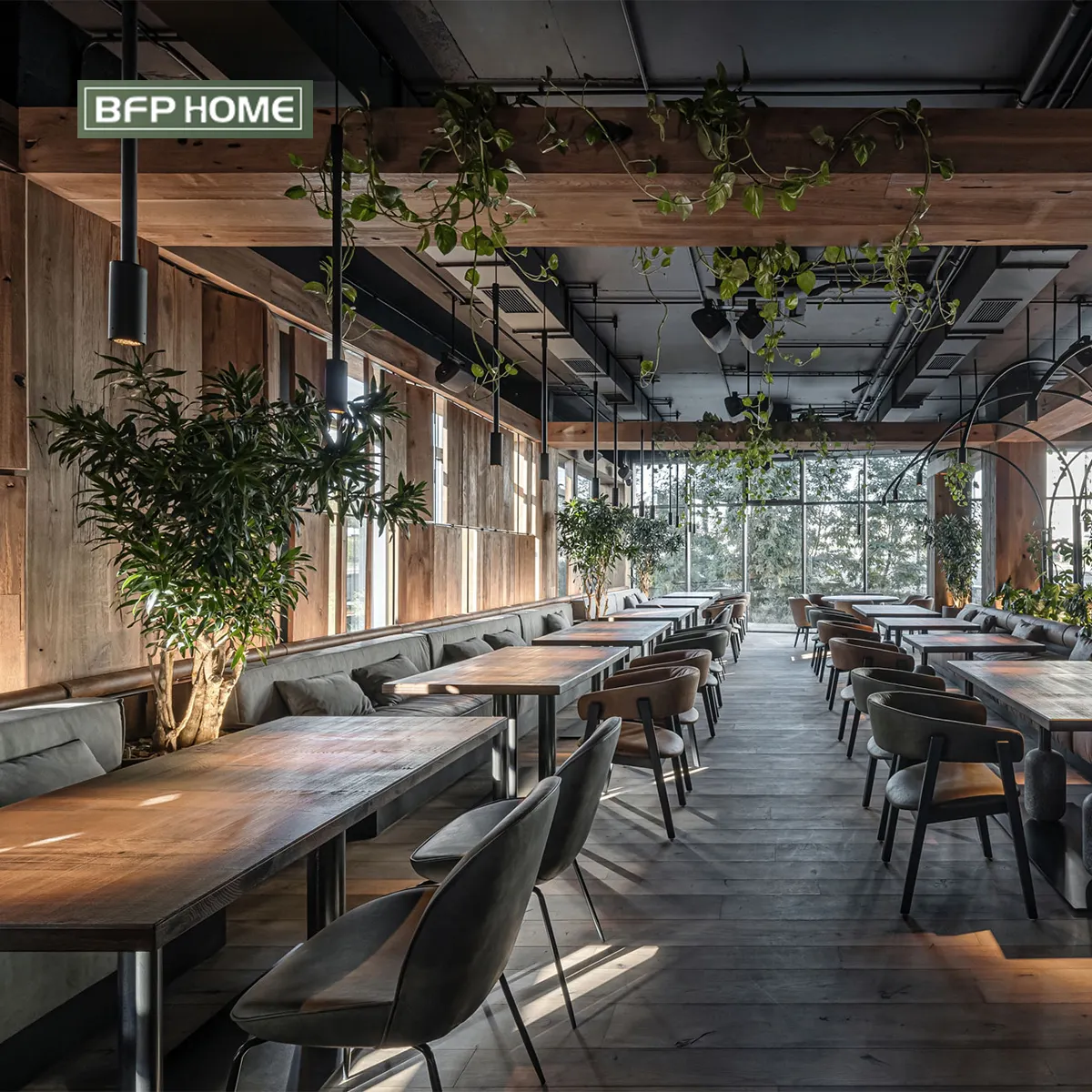 BFP 가정 단단한 나무 빛 호화스러운 대중음식점 주문화 대중음식점을 위한 원스톱 해결책 가구 커피 세트