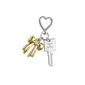 Nouveau Résine Or Arc Argent Coeur Alliage Porte-clés Petite Décoration Pendentif Sac Téléphone Cas Ornement - Product Image 5