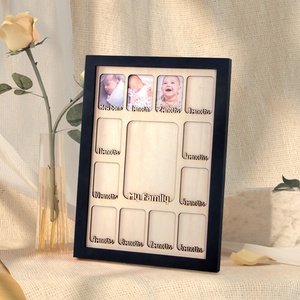 Marco de fotos para bebé recién nacido, ÁLBUM DE REGISTRO DE CRECIMIENTO DE MADERA, marco de señal de 1 año de cumpleaños - Product Image 3