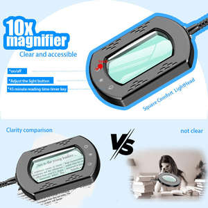 Lámpara de Escritorio con Luz LED, Lupa con Clip Negra, Lupa de Lectura Cómoda para el Hogar - Product Image 4