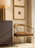 Fauteuils de salon américains en tissu, chaise longue, fauteuil avec support en métal doré, chaise de salle à manger