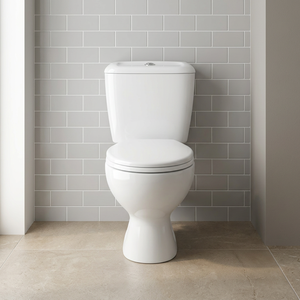 WC monobloc en céramique économique à chasse siphonique, siphon en P, forme carrée, Vistaar India, pour salle de bain - Product Image 6