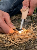 Allume-feu géant en ferrocérium avec manche en bois de 1/2 pouce pour la survie en camping en extérieur