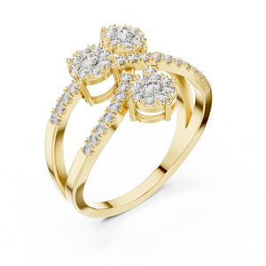 Anillo de Diamantes en Oro Brillante para Mujer, Estilo Clásico y Elegante para Regalo de Boda, Compromiso y Uso Diario - Product Image 2