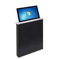 Système de conférence sans papier avec écran LCD ultra-fin, moniteur motorisé escamotable de 15,6 pouces pour ordinateur et projecteur