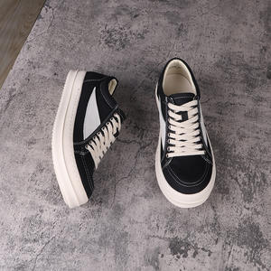 Baskets basses classiques en toile noire rétro de luxe pour hommes et femmes, à lacets, style décontracté - Product Image 4