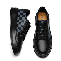 Espadrilles classiques noires personnalisées en maille tendance pour hommes - Chaussures décontractées de skate et de marche Printemps Été Automne Hiver