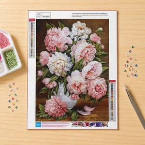 Peinture Diamant Chenistory Vintage, Bouquet de Pivoines, Broderie Complète, Nature Morte Florale pour Décoration de Salon et Maison - Product Image 1