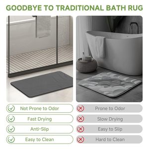Alfombra de Cocina Absorbente de Secado Rápido Antideslizante de Tierra de Diatomeas Personalizada, Alfombra de Baño de Piedra de Diatomita - Product Image 4