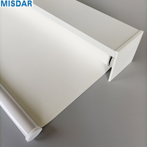 Square Cassette Cover Wand Stick Solar Sun <strong>Screen</strong> Light Filtering <strong>Roll</strong> <strong>up</strong> Blind Curtain Blackout Roller Blind Shades for <strong>Window</strong> - Product Image 2