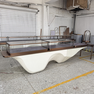 Cao cấp tùy chỉnh thép không gỉ trang sức Showcase trắng sơn trang sức tủ trưng bày cho Boutique cửa hàng đồ trang sức - Product Image 1