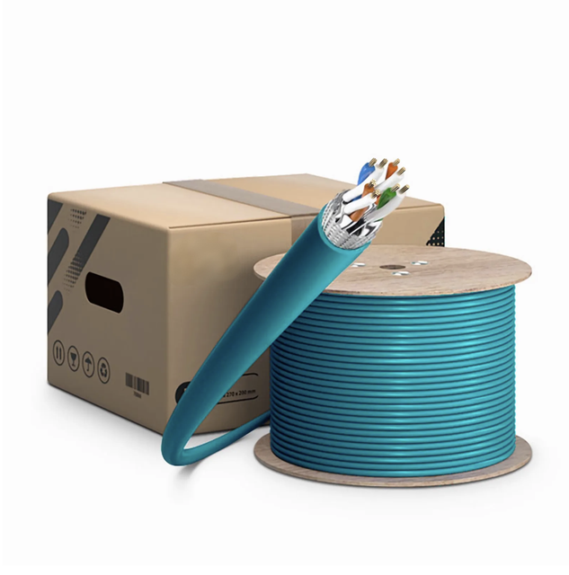 KEXINT Cat6a Industrial Ethernet Bulk Cable 1000ft 305m 26AWG Stranded Pure Bare Copper Wire
