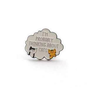 Logotipo personalizado lindo amante de los animales anime probablemente estoy pensando en gatos DIY artesanía de metal esmalte solapa pin insignia para recuerdo - Product Image 5