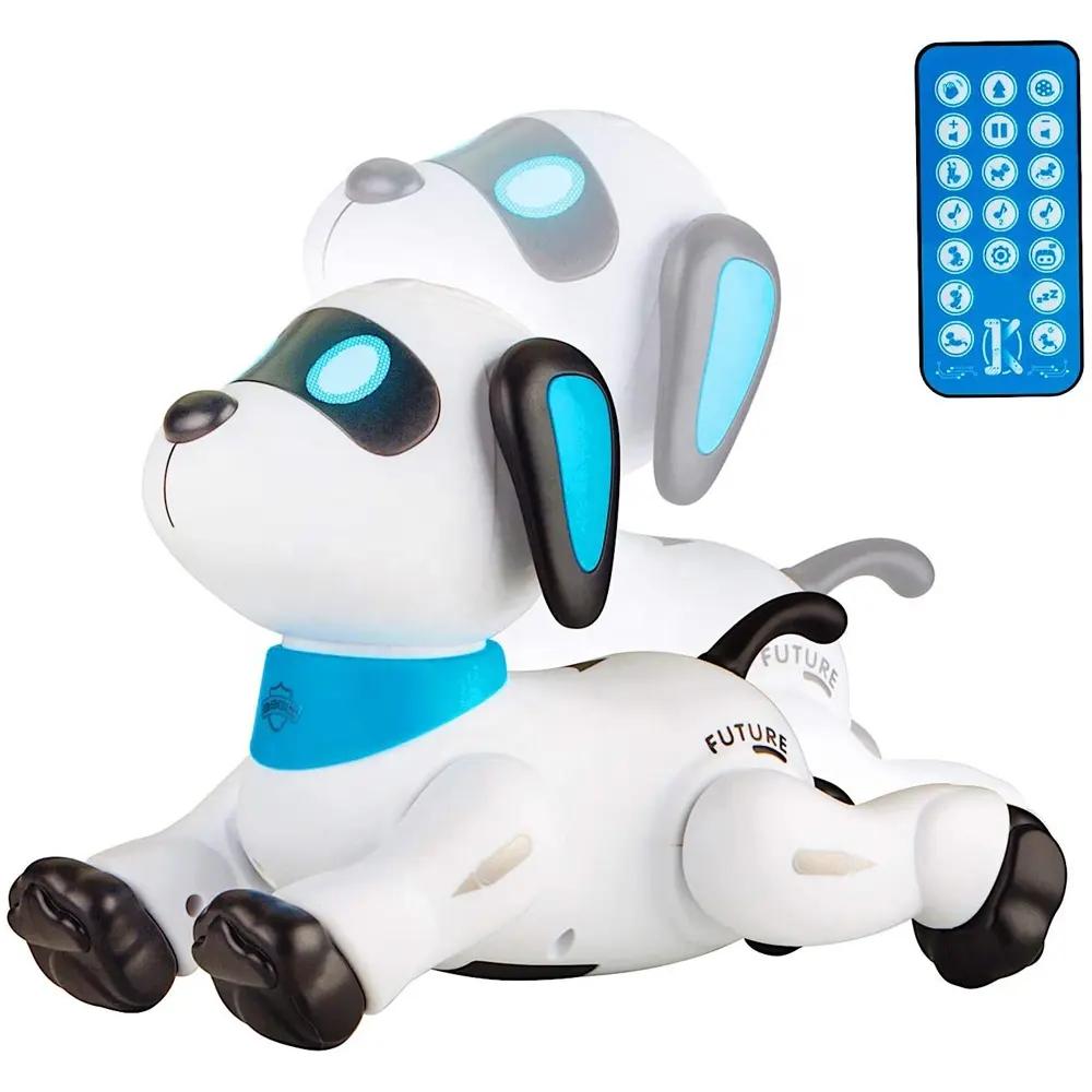 Perro acrobático electrónico programable con control remoto para mascotas, juguete con control remoto inteligente por voz para cantar y bailar