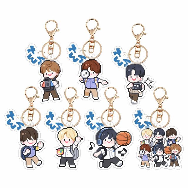 Kpop TWS Acrylic Keyring SHINYU Cartoon Keychain DOHOON Backpack Pendant Accessories YOUNGJAE HANJIN KYUNGMIN Fans Collect Gift