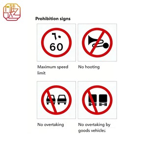 Panneaux <span class=keywords><strong>de</strong></span> signalisation circulaires rouges à haute visibilité, durables et réfléchissants, pour <span class=keywords><strong>la</strong></span> limitation <span class=keywords><strong>de</strong></span> vitesse, interdiction <span class=keywords><strong>de</strong></span> klaxonner et interdiction <span class=keywords><strong>de</strong></span> dépassement. - Product Image 1