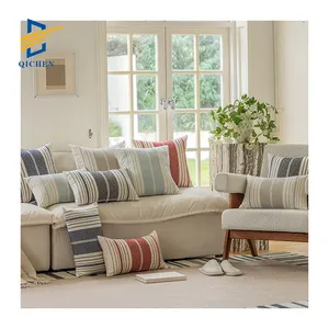 Innermor home decor Faux Linen throw pillow cover luxury decorative pillows 45x45cm striped cushion cover