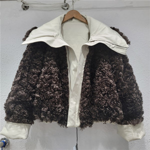 Abrigo corto de <span class=keywords><strong>mujer</strong></span> de moda casual con <span class=keywords><strong>cuello</strong></span> <span class=keywords><strong>Mao</strong></span> <span class=keywords><strong>Mao</strong></span>, cremallera y empalmes de color liso, novedad otoño-invierno 2026 al por mayor - Product Image 4