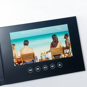 Libro de Vídeo <span class=keywords><strong>IPS</strong></span> de 7 Pulgadas, Totalmente Negro, 4GB, USB-C, Sin Impresión, con Tapa Dura, Regalo Conmemorativo Sin Impresión para Clientes - Product Image 1