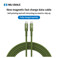 Kabel Pengisian Cepat Magnetik Tipe-C untuk Ponsel, Kamera, Komputer - Jaket Nilon, Konduktor Tembaga Berlapis Timah, Aksesoris Grosir