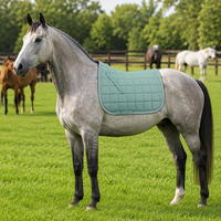 Tapis de Selle d'Équitation Écologique de Haute Qualité en Polycoton avec Logo Personnalisé, Durable, Respirant et à Séchage Rapide pour Chevaux