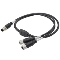 Connecteur de câble de type Y M12, prise mâle 8 broches vers deux connecteurs de câble femelles 5 broches A-Code, adaptateur répartiteur M12 surmoulé