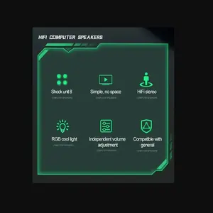 <span class=keywords><strong>Barre</strong></span> <span class=keywords><strong>de</strong></span> <span class=keywords><strong>son</strong></span> surround HI-FI pour joueurs PC Haut-parleur filaire avec éclairage LED RVB et caisson <span class=keywords><strong>de</strong></span> basses stéréo pour cinéma maison - Product Image 5