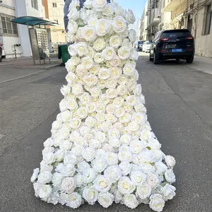 Ifg arranjo de flores branca, qualidade excelente, 4pés de comprimento, peças para mesas de casamento