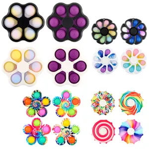 In stock fast delivery top seller Push Pop plastic game spinners Fidget Finger Spinner Toy Push Pop Bubble Fidget Spinner