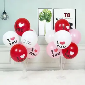शादी, जन्मदिन की पार्टी की सजावट के लिए थोक मुद्रित हैप्पी गुब्बारे 100 पीसी लेटेक्स गोल वेलेंटाइन डे गुब्बारा सेट सीएन;जेआईए