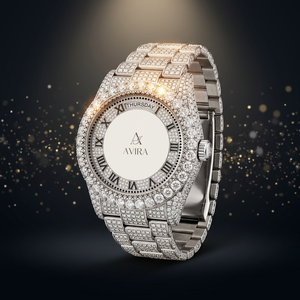 Montre en acier inoxydable allié fabriquée en Inde avec diamants Moissanite, style Hip Hop glacé, mouvement mécanique, saphir - Product Image 2