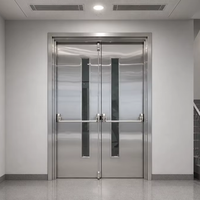 Porte coupe-feu à double battant avec barre anti-panique pour hôpital, école, bureau, escalier, couloir, route d'évacuation d'urgence