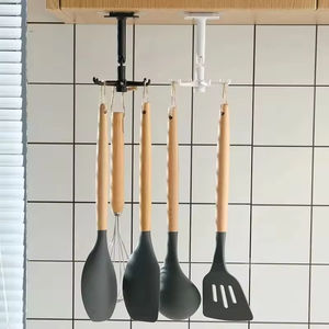 Wholesale 360 Degree Rotatable PP Free Six Claw <b>Hook</b> <b>Kitchen</b> Spatula Spoon Wall Mounted Storage Hanger Novelty <b>Hooks</b> - Product Image 2