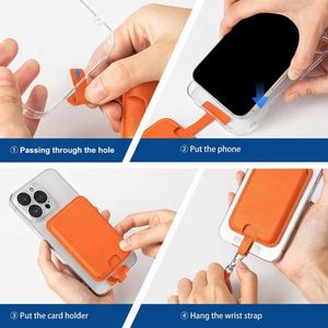 Modern Pebbled Leather Magnetic Identity <b>Tag</b> With Detachable Hand Strap for iPhone 16 15 14 13 Support Custom Logo Printing New - Product Image 4