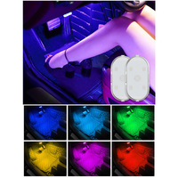 Lampe tactile pour voiture avec éclairage d'ambiance, lumière LED USB adaptable, matériau ABS, installation magnétique/velcro et adhésive