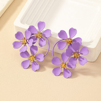 Boucles d'Oreilles Fleur Géante Tendance pour Femme Luxe Vente en Gros N231257