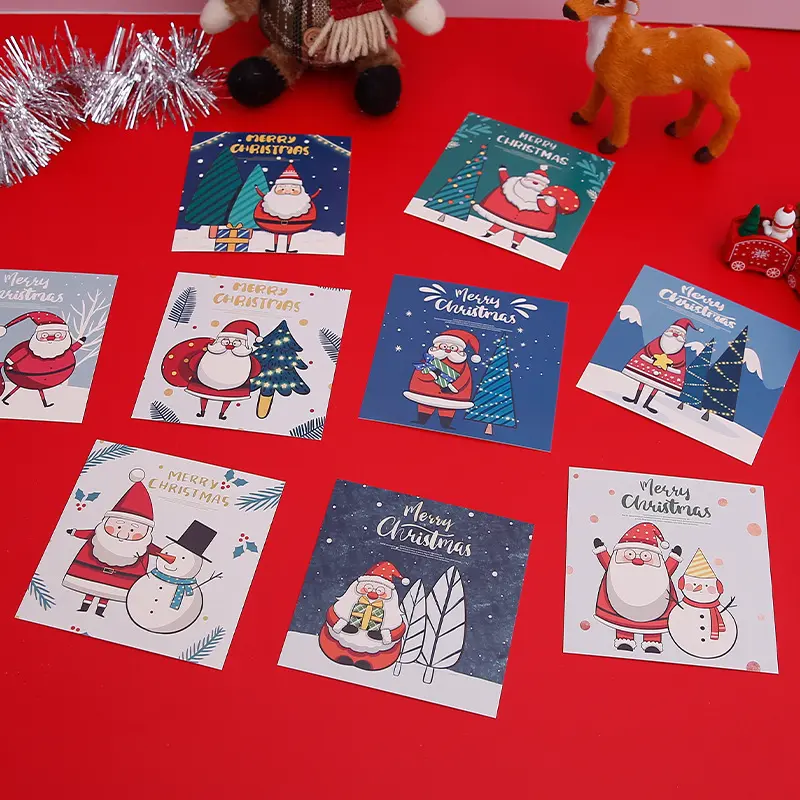 30 conjuntos de cartões de Natal spot cartoon Papai Noel boneco de neve mensagem pequeno cartão postal